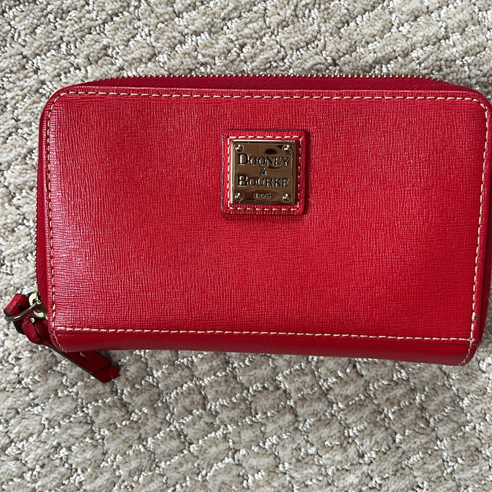 dooney & Bourke red wallet with coin compartment